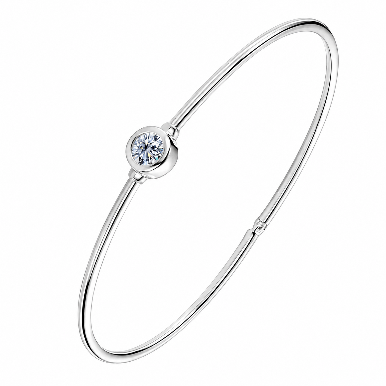 Pulseira Moissanite Cravação Inglesa Banho de Ouro 18k