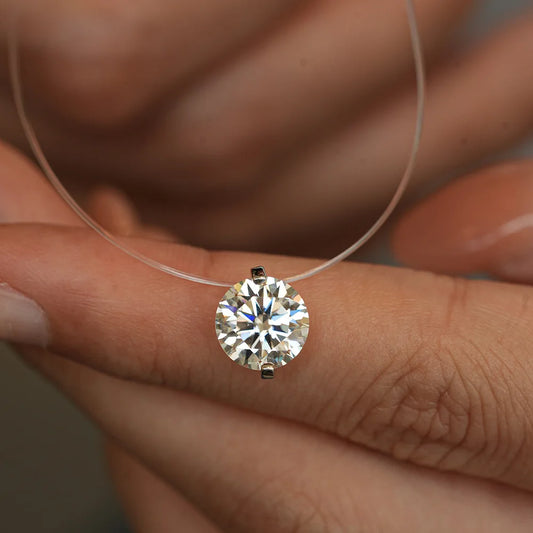 Colar Ponto de Luz Moissanite e Nylon