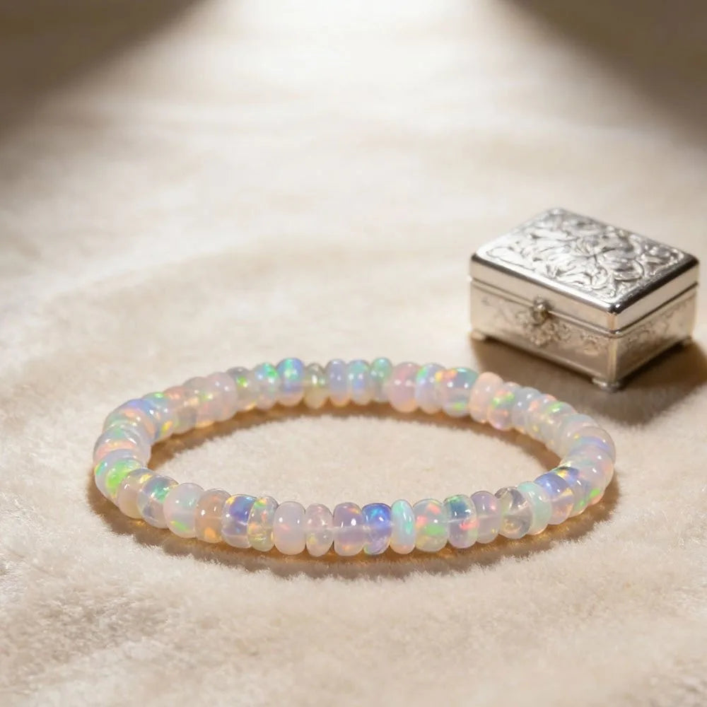 Pulseira Elástica de Opalas Naturais
