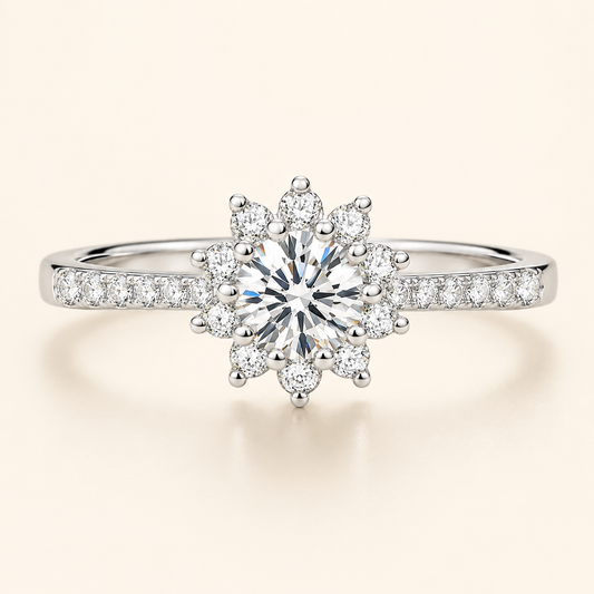 Solitário Queen Moissanite em Prata 925