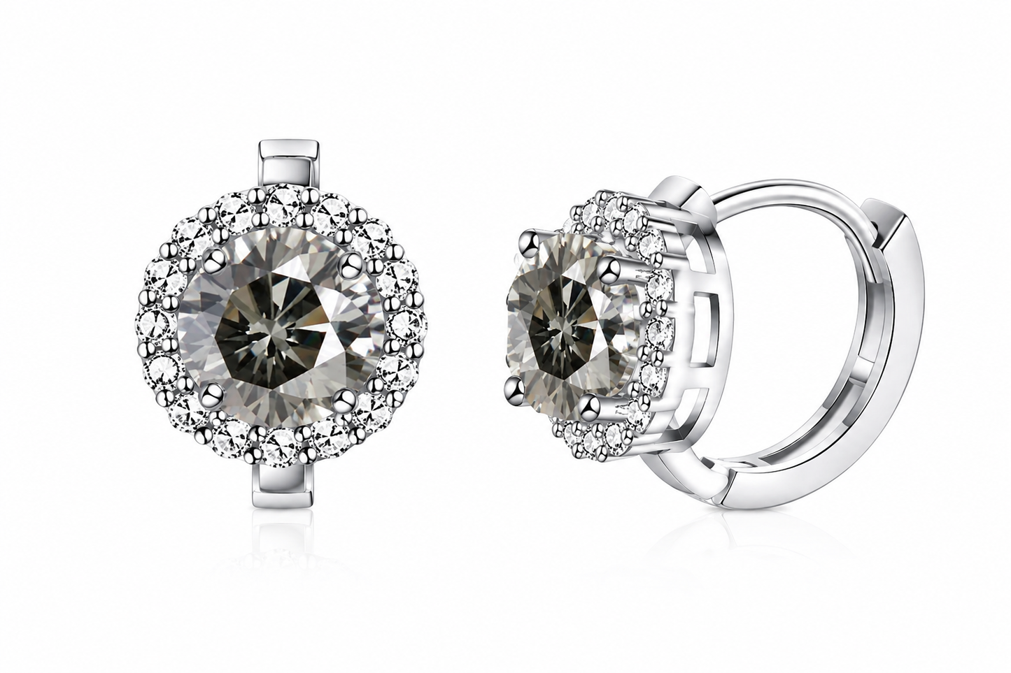Argola Luxury Moissanite e Prata 925