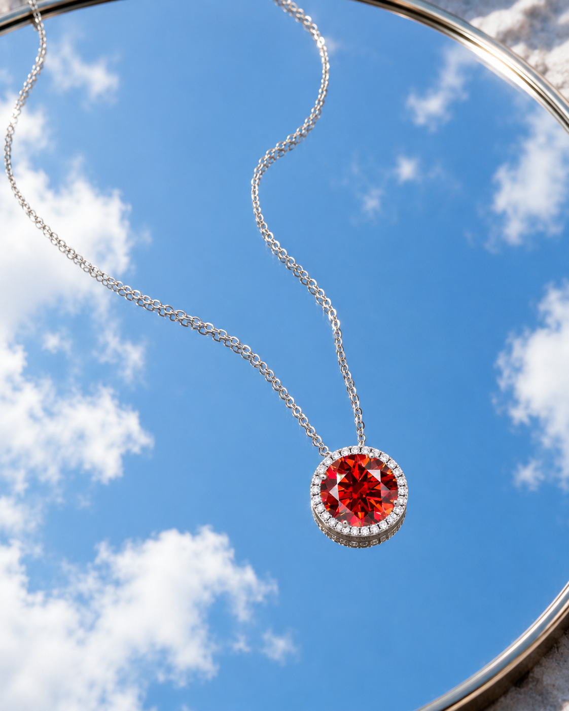 Colar Mandala em Prata 925 e Moissanite de 5CT