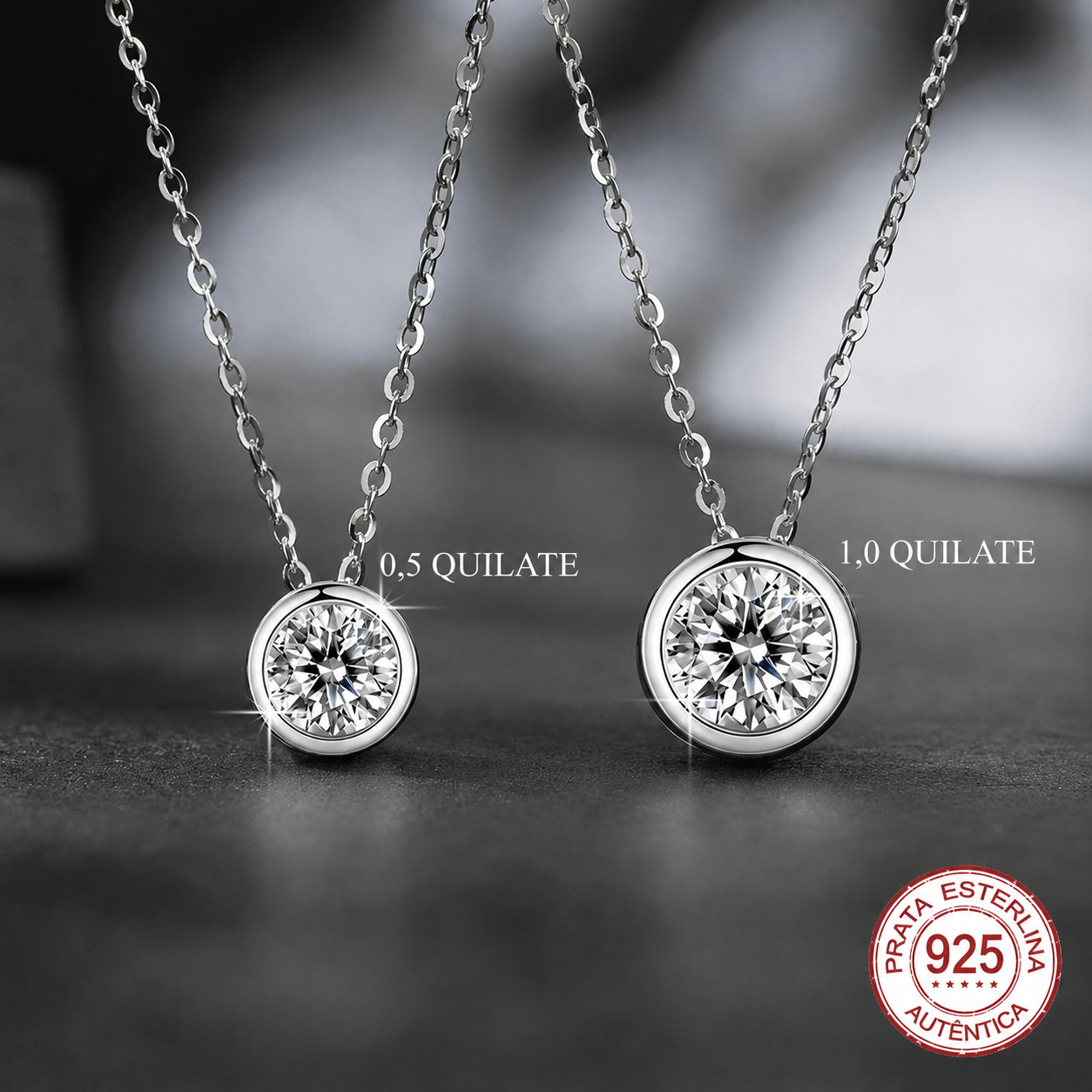 Colar Ponto de Luz Flower em Prata 925 e Moissanite