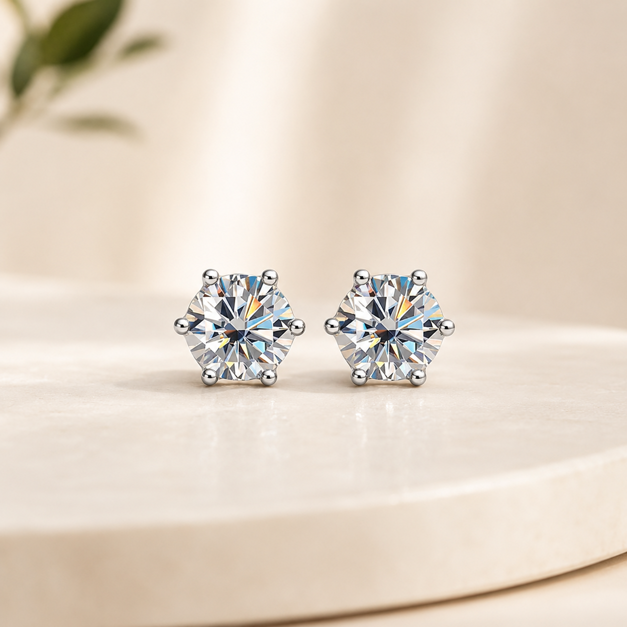 Brinco Solitário Glow em Moissanite e Prata 925