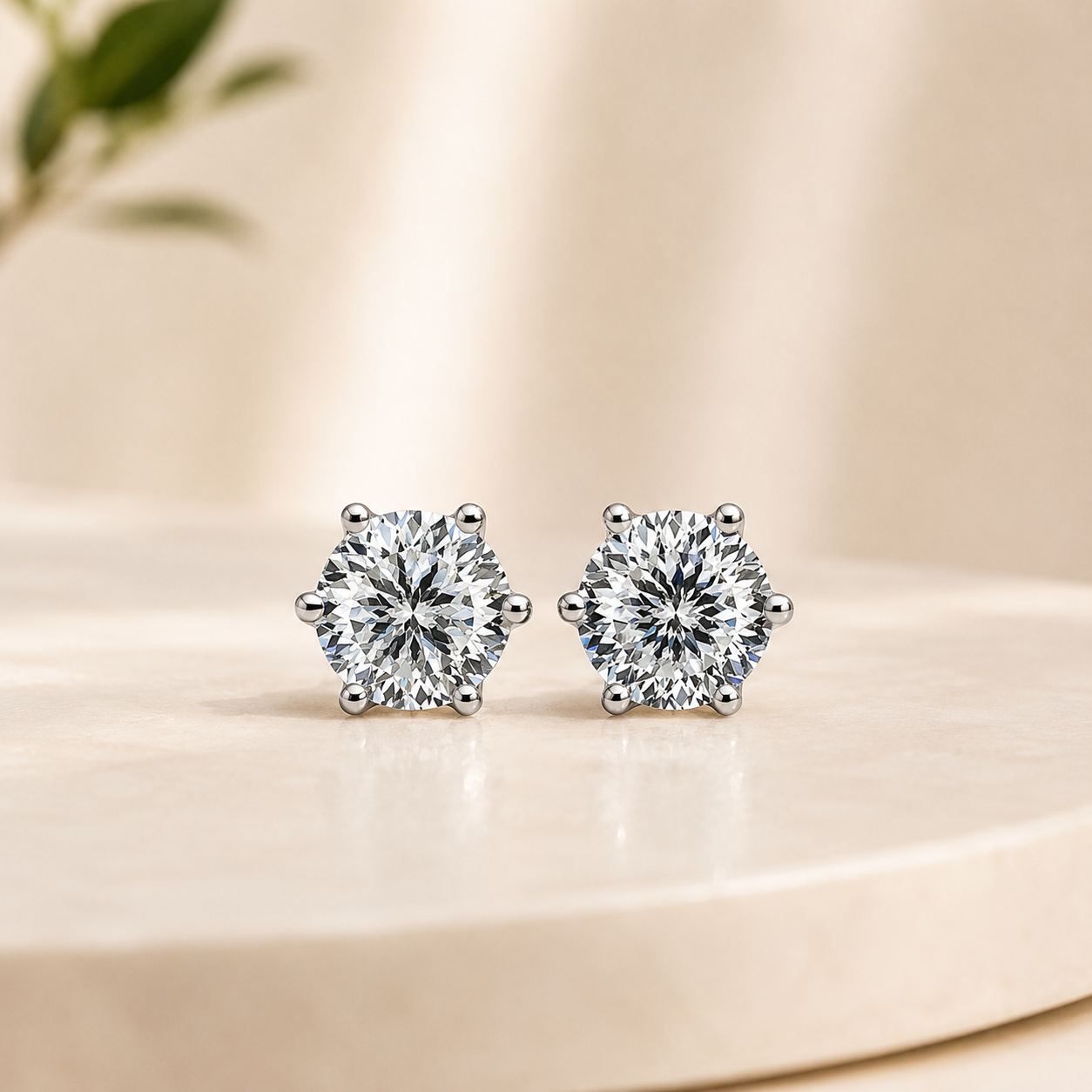 Brinco Solitário Glow em Moissanite e Prata 925