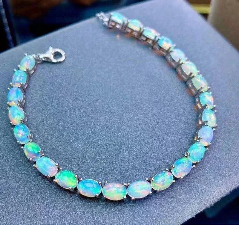 Pulseira Mystic Opala Natural em Prata 925