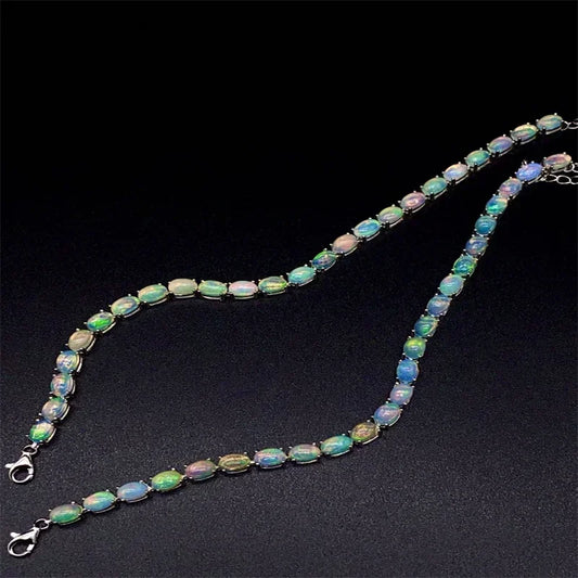 Pulseira Mystic Opala Natural em Prata 925