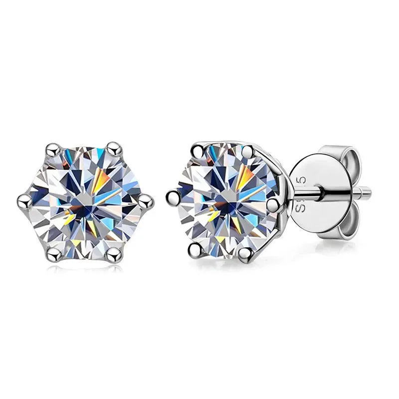 Brinco Solitário Glow em Moissanite e Prata 925