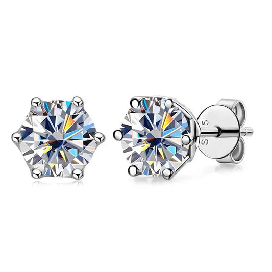Brinco Solitário Glow em Moissanite e Prata 925