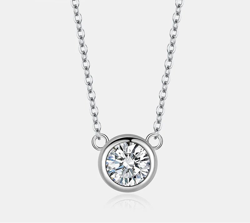 Colar Ponto de Luz em Prata 925 e Moissanite