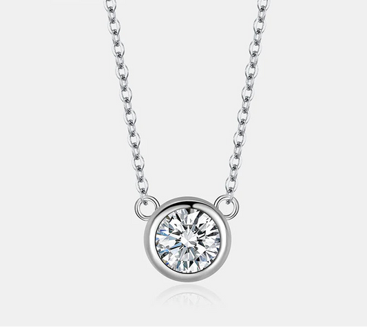 Colar Ponto de Luz em Prata 925 e Moissanite