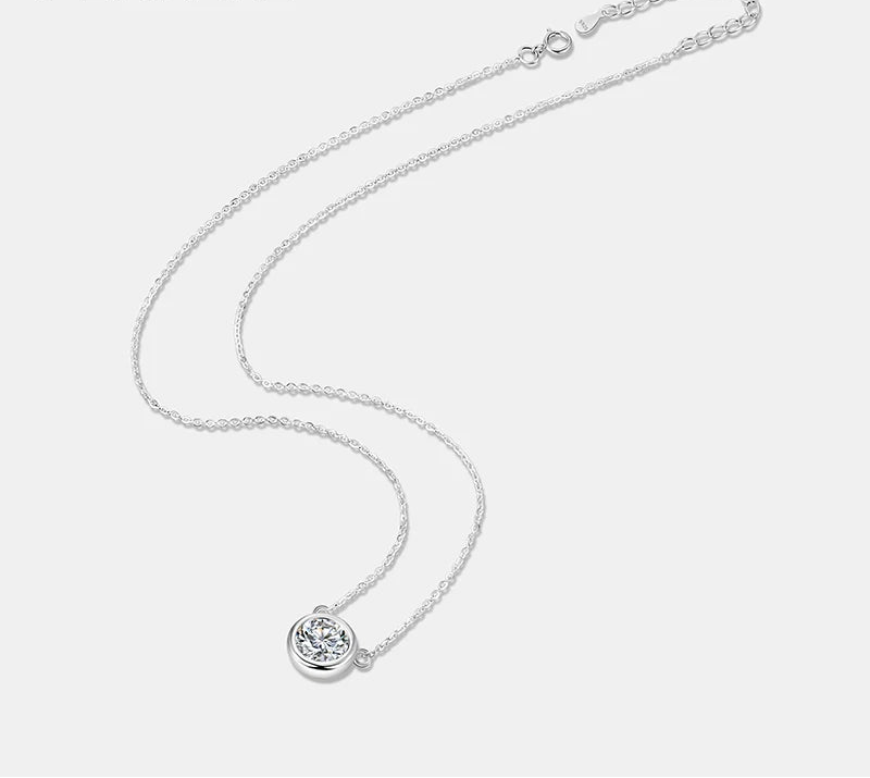 Colar Ponto de Luz em Prata 925 e Moissanite