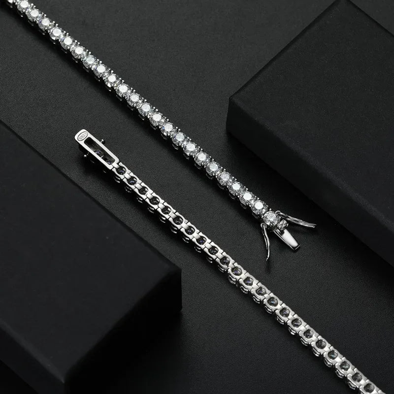 Pulseira Riviera em Prata 925 e Moissanites Premium
