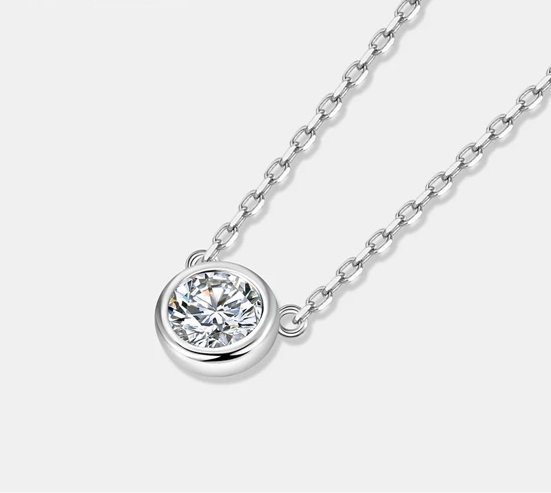 Colar Ponto de Luz em Prata 925 e Moissanite