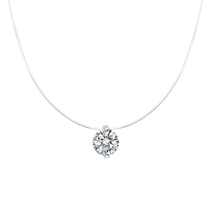 Colar Ponto de Luz Moissanite e Nylon