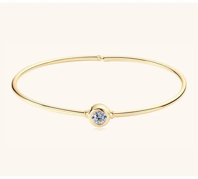 Pulseira Moissanite Cravação Inglesa Banho de Ouro 18k