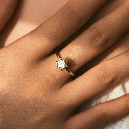 Solitário Clássico em Prata 925 e Moissanite