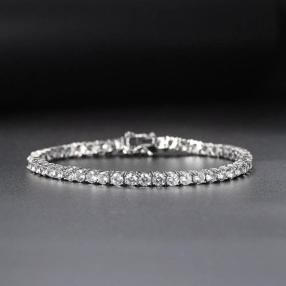Pulseira Riviera em Prata 925 e Moissanites Premium