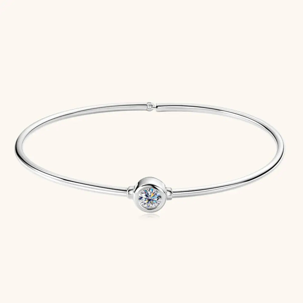 Pulseira Moissanite Cravação Inglesa Banho de Ouro 18k