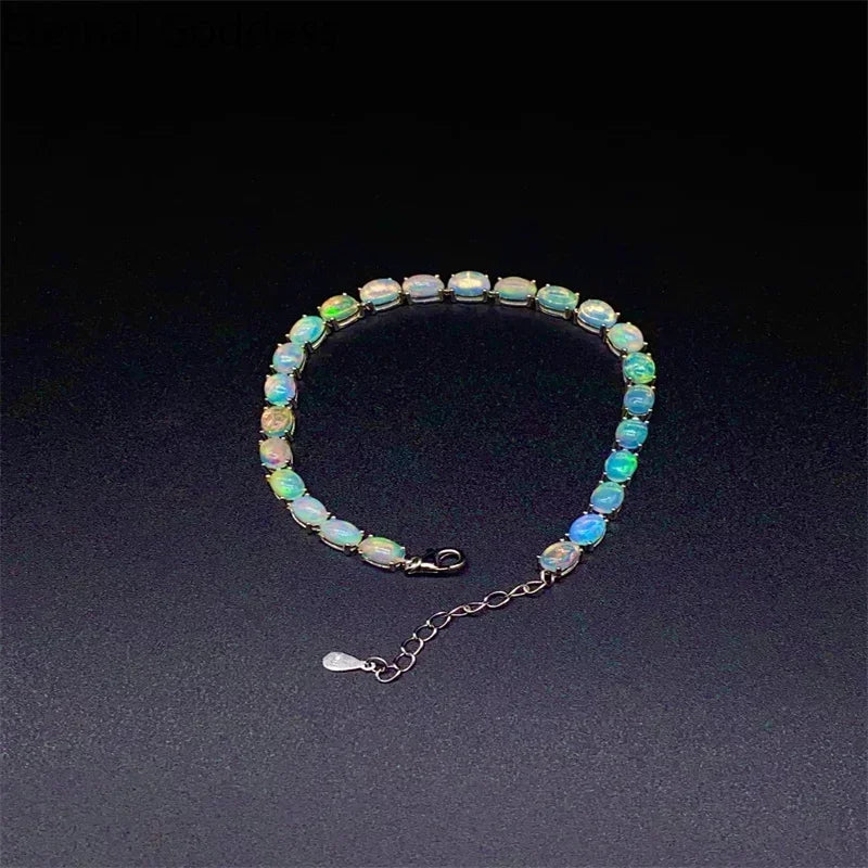 Pulseira Mystic Opala Natural em Prata 925