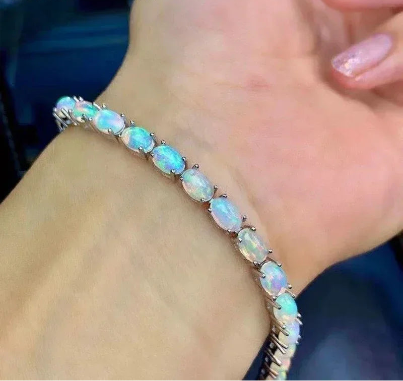 Pulseira Mystic Opala Natural em Prata 925
