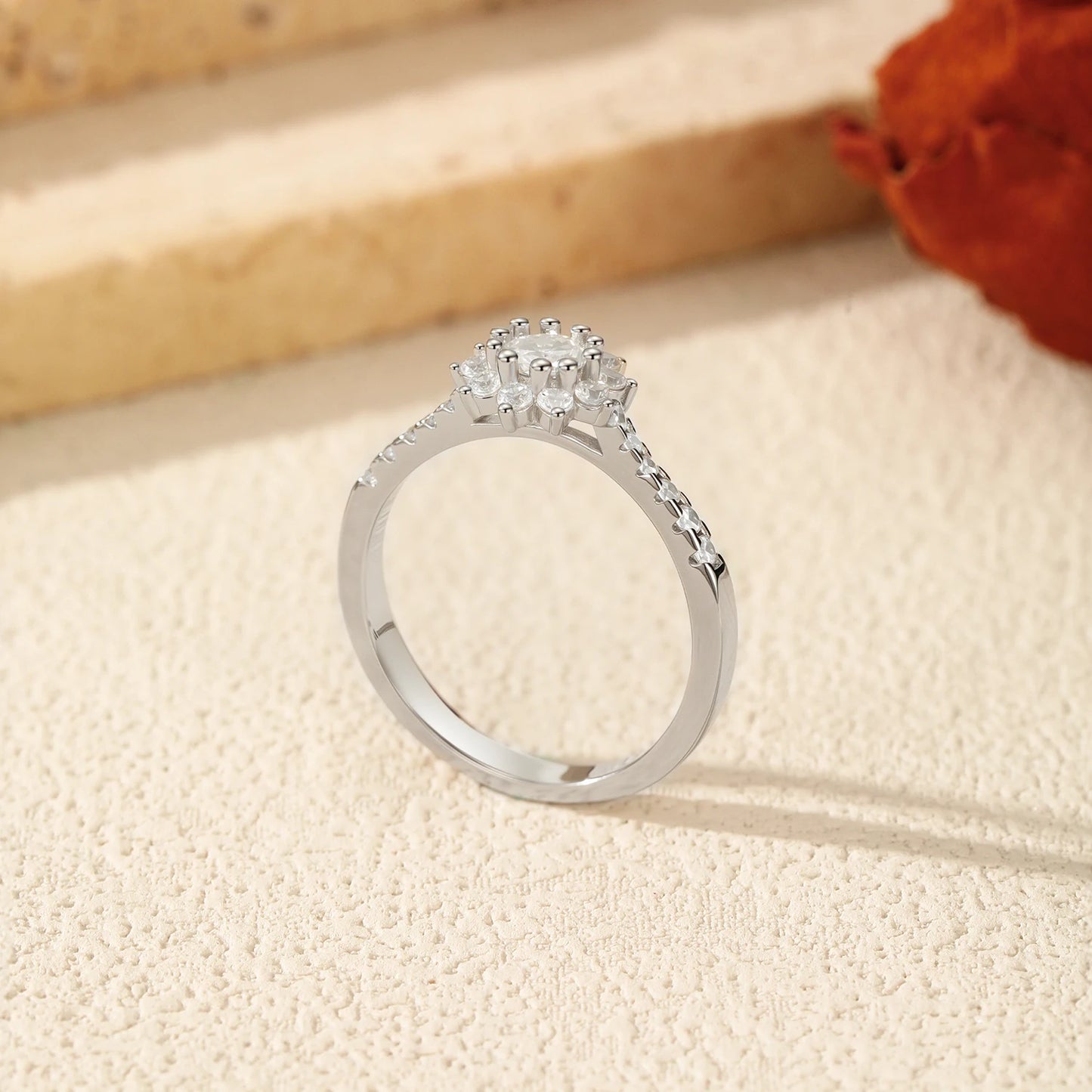 Solitário Queen Moissanite em Prata 925