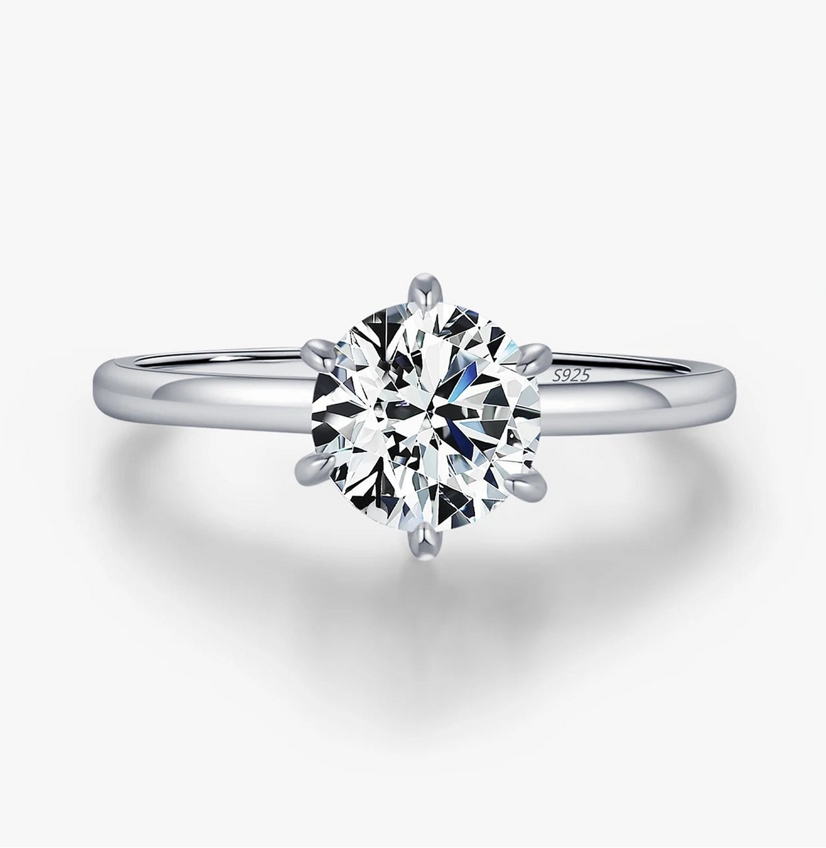 Solitário Clássico em Prata 925 e Moissanite