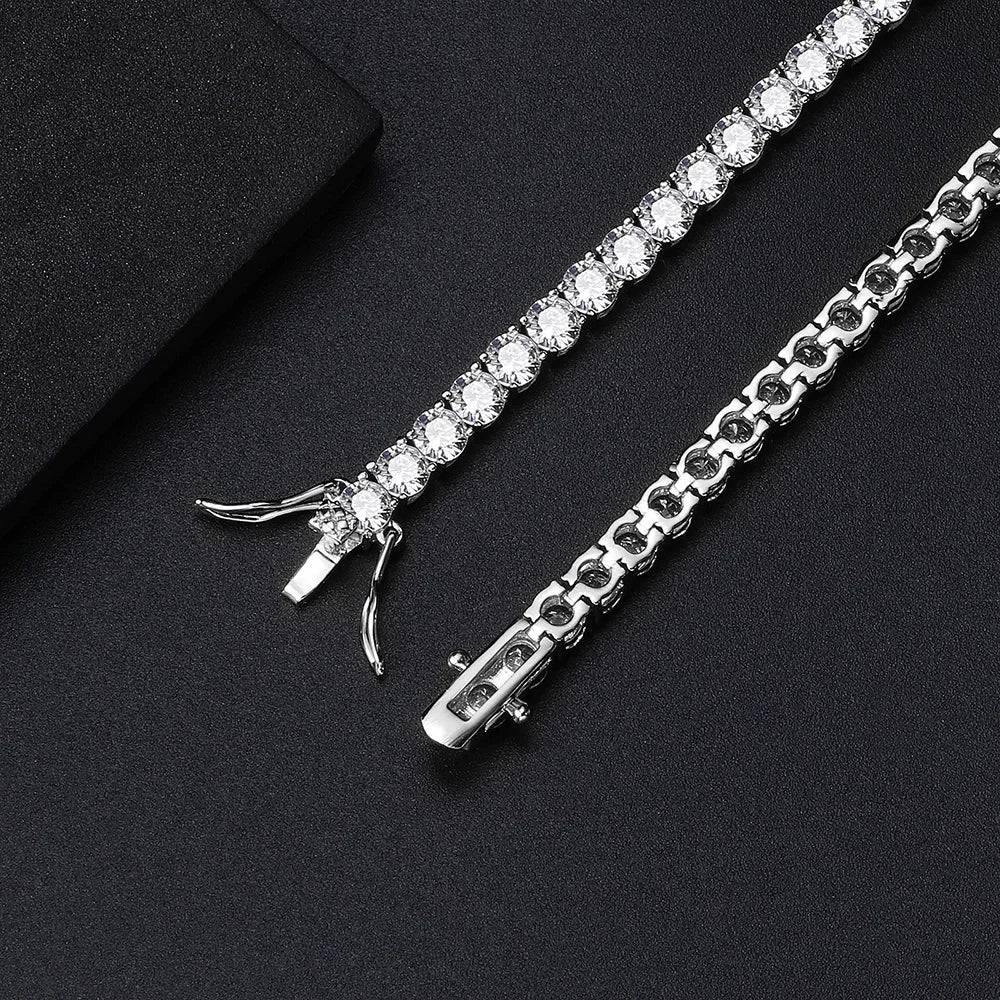 Pulseira Riviera em Prata 925 e Moissanites Premium